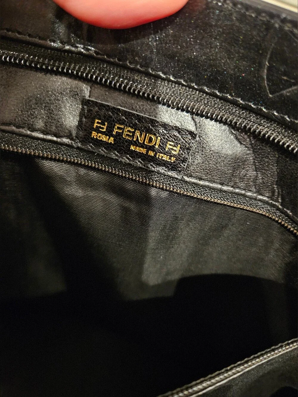 Authentic Fendi Leather Clutch Portfolio Small Laptop Case Vintage Rare